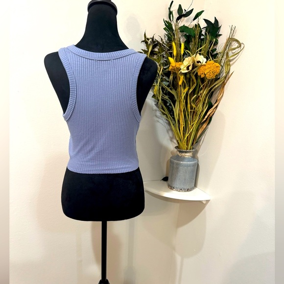 Bozzolo Ribbed Tank Top, Size Medium - Soft Blue - Picture 3 of 6